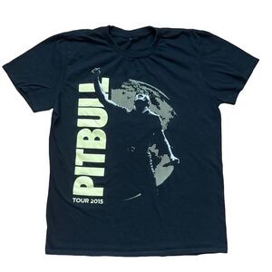 Pitbull 2015 Tour Black T Shirt Size M Mr Worldwide